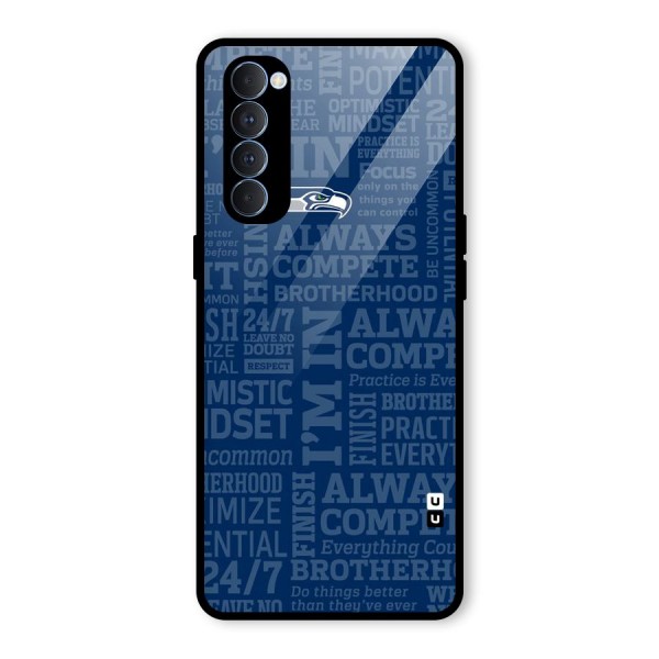 Optimistic Blue Glass Back Case for Oppo Reno4 Pro