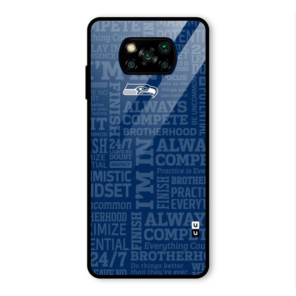 Optimistic Blue Glass Back Case for Poco X3 Pro