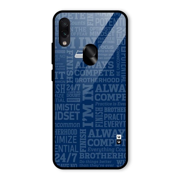 Optimistic Blue Glass Back Case for Redmi Note 7