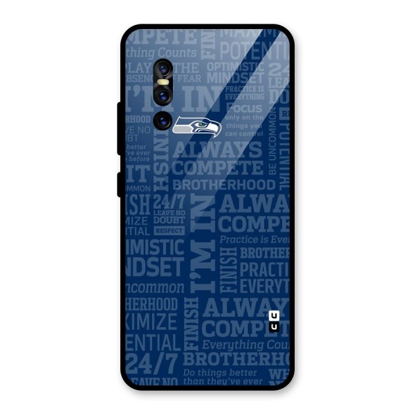 Optimistic Blue Glass Back Case for Vivo V15 Pro