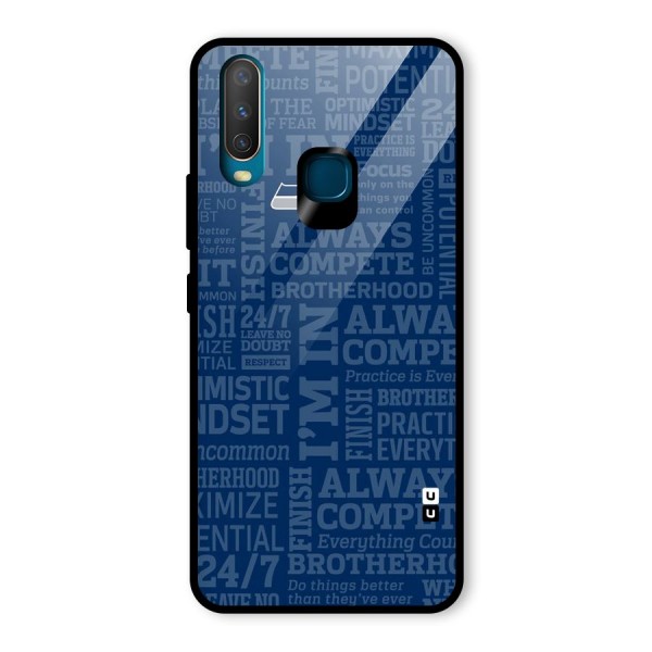 Optimistic Blue Glass Back Case for Vivo Y12