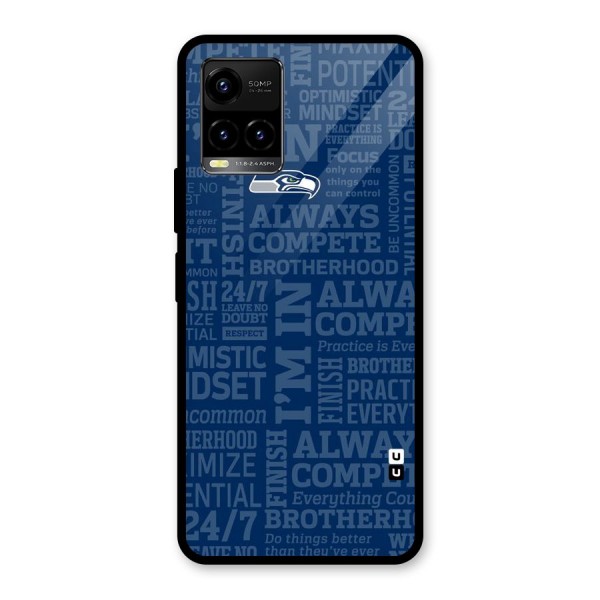 Optimistic Blue Glass Back Case for Vivo Y21 2021