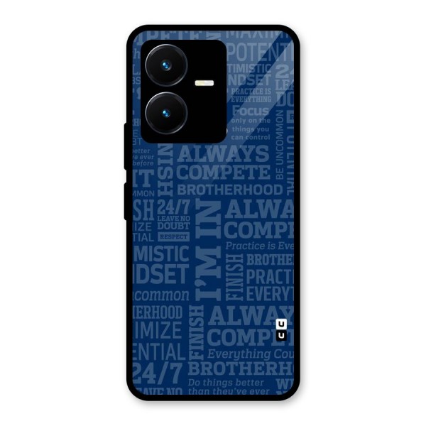 Optimistic Blue Glass Back Case for Vivo Y22