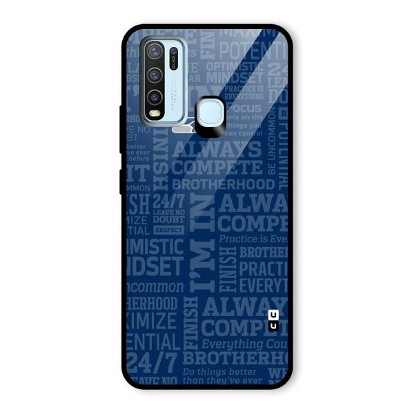 Optimistic Blue Glass Back Case for Vivo Y30