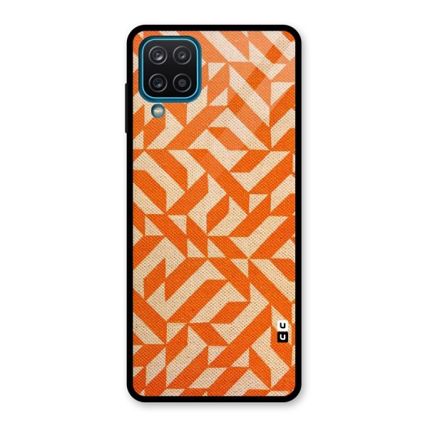 Orange Beige Pattern Glass Back Case for Galaxy A12