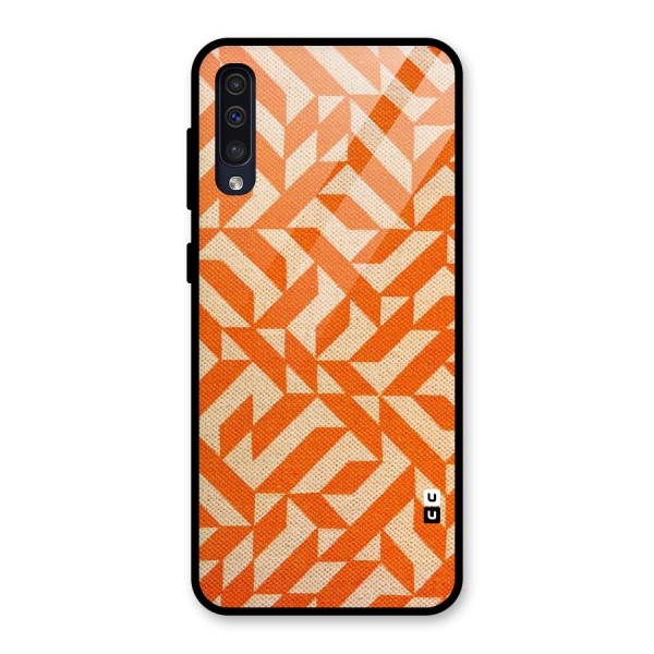 Orange Beige Pattern Glass Back Case for Galaxy A50s