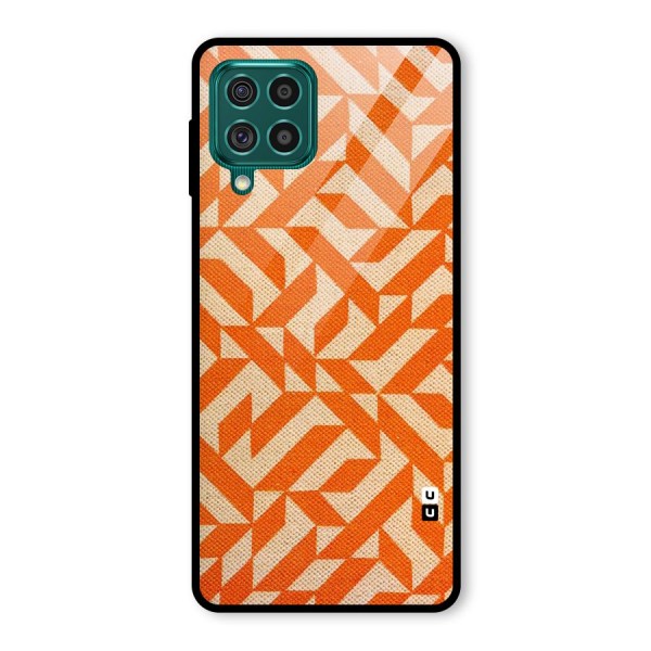 Orange Beige Pattern Glass Back Case for Galaxy F62