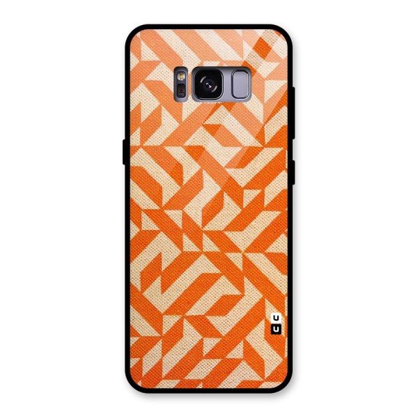 Orange Beige Pattern Glass Back Case for Galaxy S8