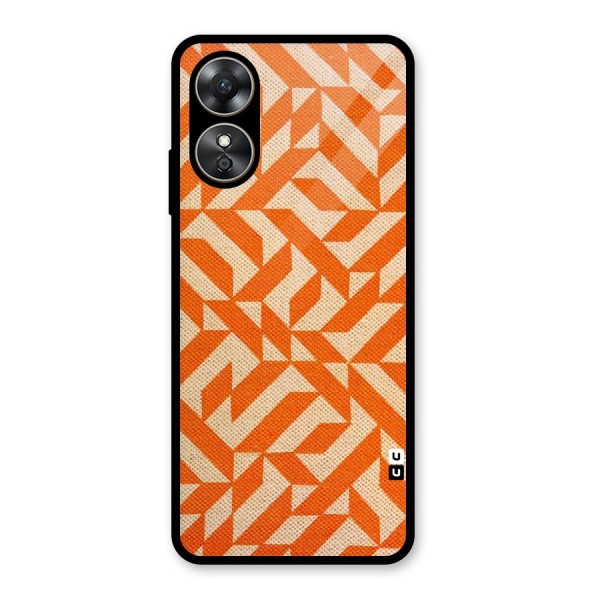 Orange Beige Pattern Glass Back Case for Oppo A17