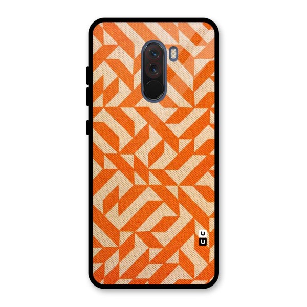 Orange Beige Pattern Glass Back Case for Poco F1