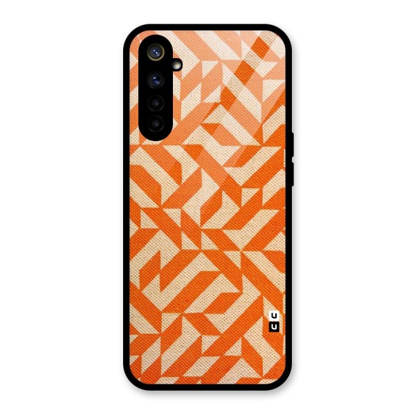 Orange Beige Pattern Glass Back Case for Realme 6