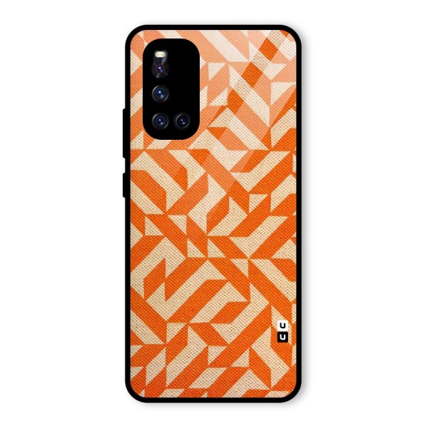 Orange Beige Pattern Glass Back Case for Vivo V19