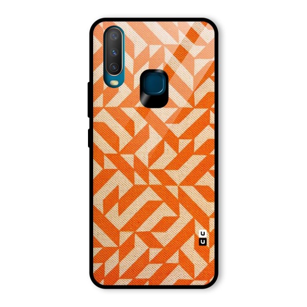 Orange Beige Pattern Glass Back Case for Vivo Y12