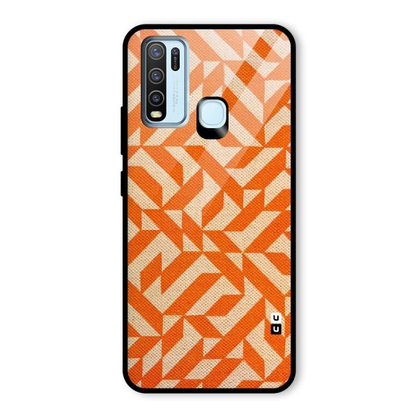 Orange Beige Pattern Glass Back Case for Vivo Y30