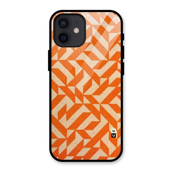 Orange Beige Pattern Glass Back Case for iPhone 12