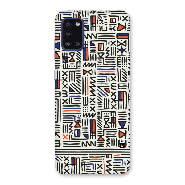 Orange Blue Number Back Case for Galaxy A31