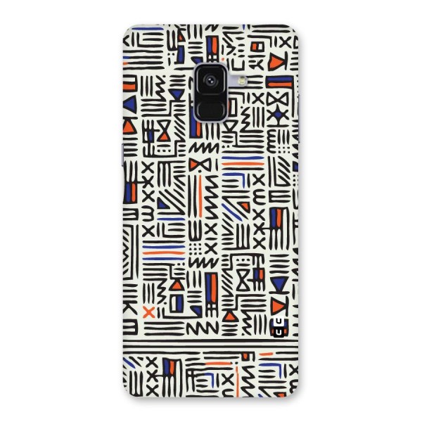 Orange Blue Number Back Case for Galaxy A8 Plus