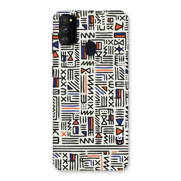 Orange Blue Number Back Case for Galaxy M21