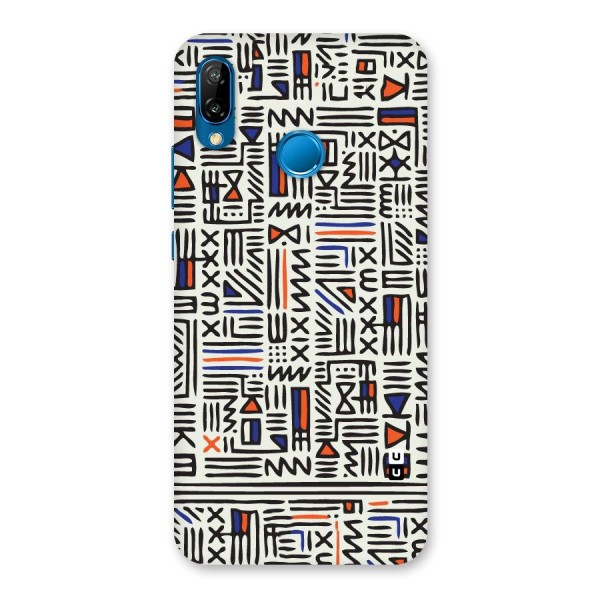 Orange Blue Number Back Case for Huawei P20 Lite