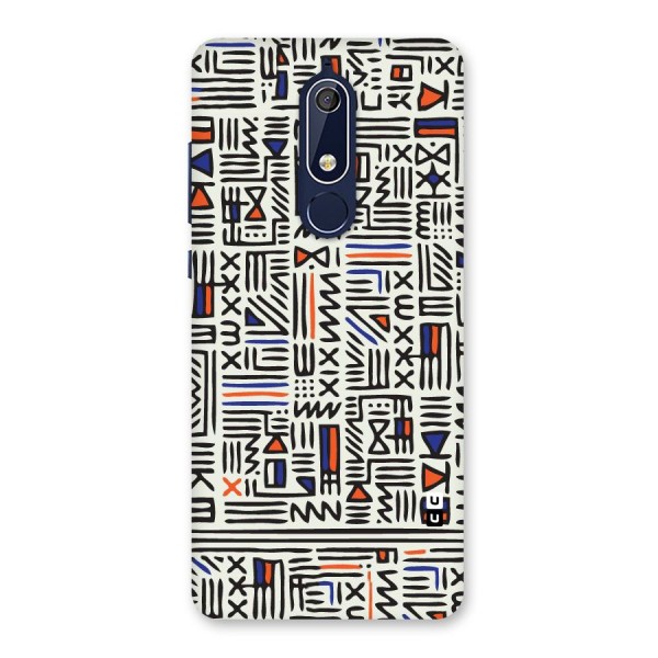 Orange Blue Number Back Case for Nokia 5.1