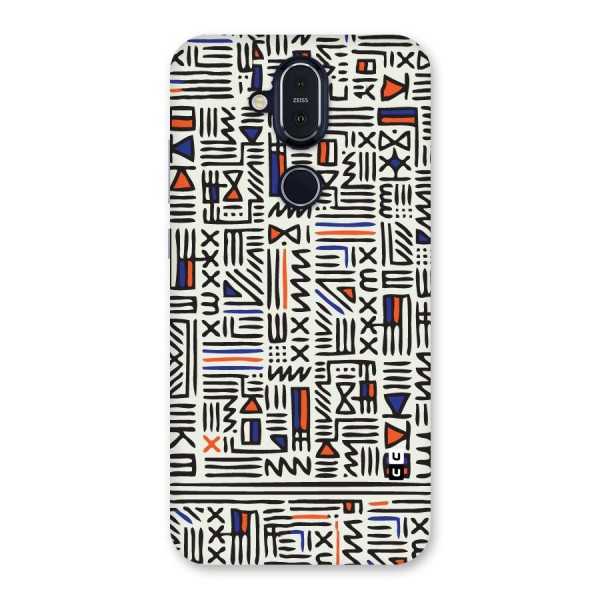 Orange Blue Number Back Case for Nokia 8.1