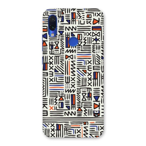 Orange Blue Number Back Case for Redmi Note 7