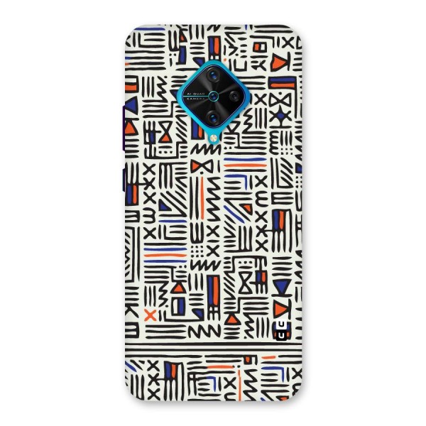 Orange Blue Number Back Case for Vivo S1 Pro