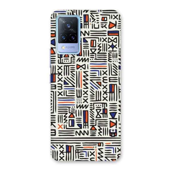 Orange Blue Number Back Case for Vivo V21 5G