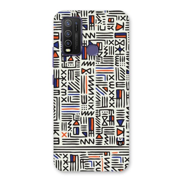 Orange Blue Number Back Case for Vivo Y30