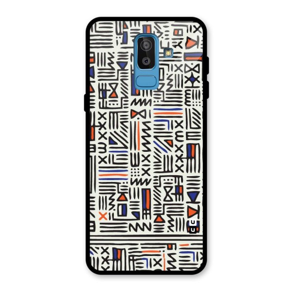 Orange Blue Number Glass Back Case for Galaxy J8