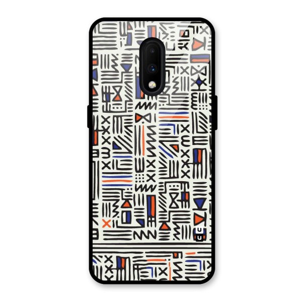 Orange Blue Number Glass Back Case for OnePlus 7