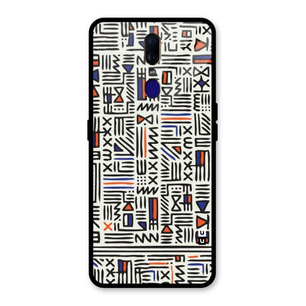 Orange Blue Number Glass Back Case for Oppo F11