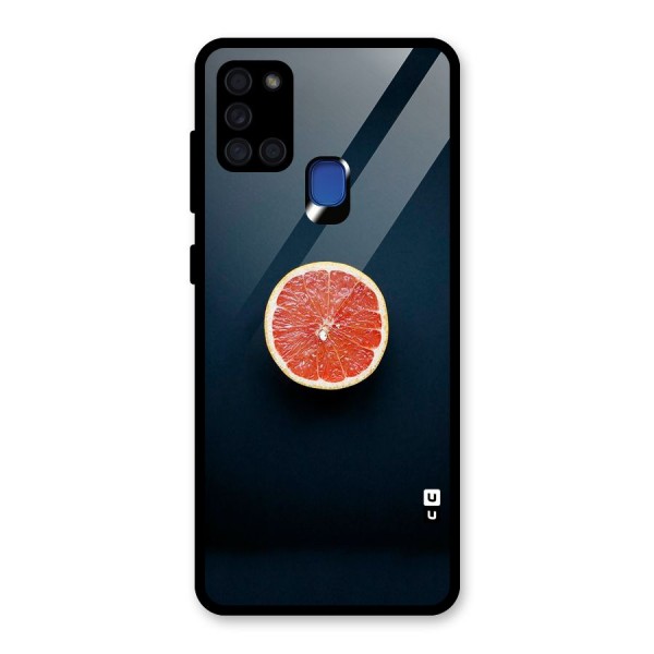 Orange Design Glass Back Case for Galaxy A21s