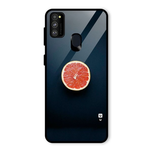 Orange Design Glass Back Case for Galaxy M21