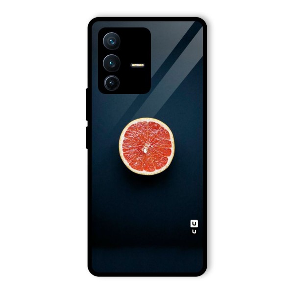 Orange Design Glass Back Case for Vivo V23 Pro