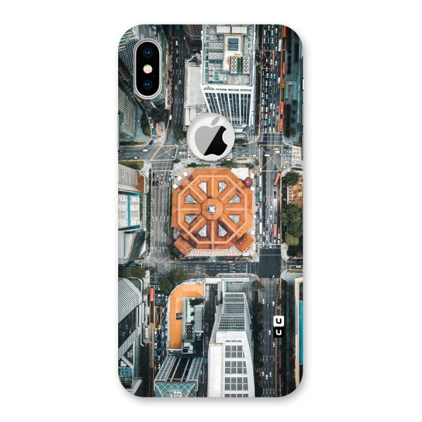 Orange Dome Back Case for iPhone XS Logo Cut