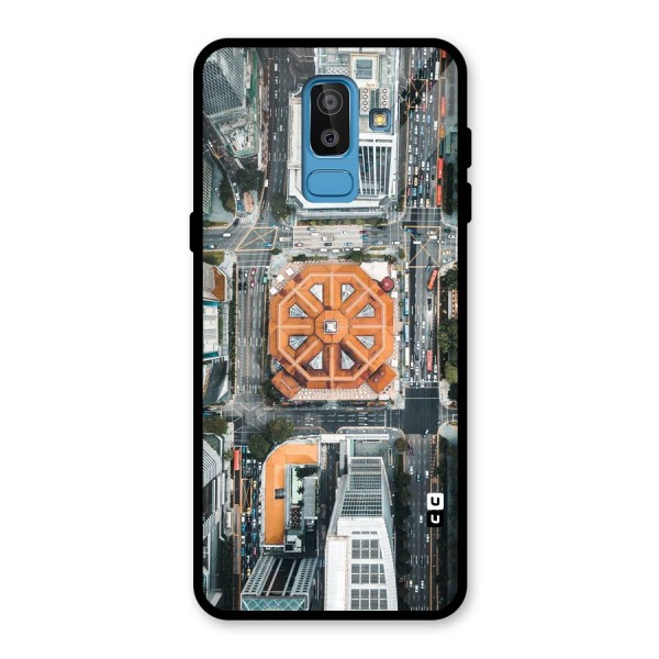 Orange Dome Glass Back Case for Galaxy J8