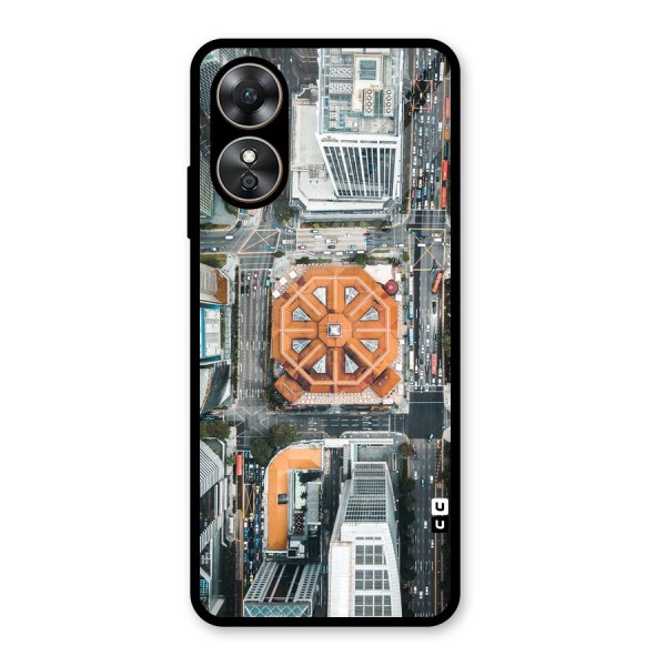 Orange Dome Glass Back Case for Oppo A17