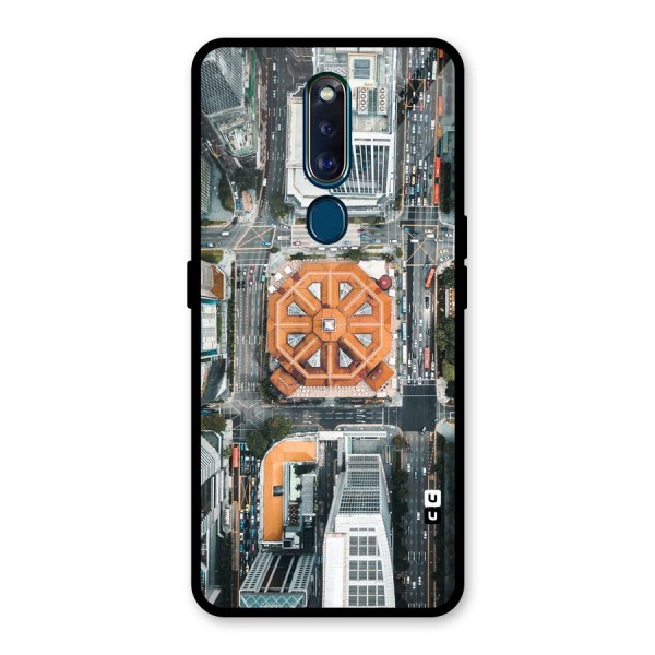 Orange Dome Glass Back Case for Oppo F11 Pro