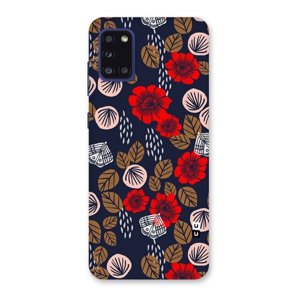 Orange Flora Back Case for Galaxy A31