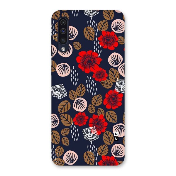 Orange Flora Back Case for Galaxy A50