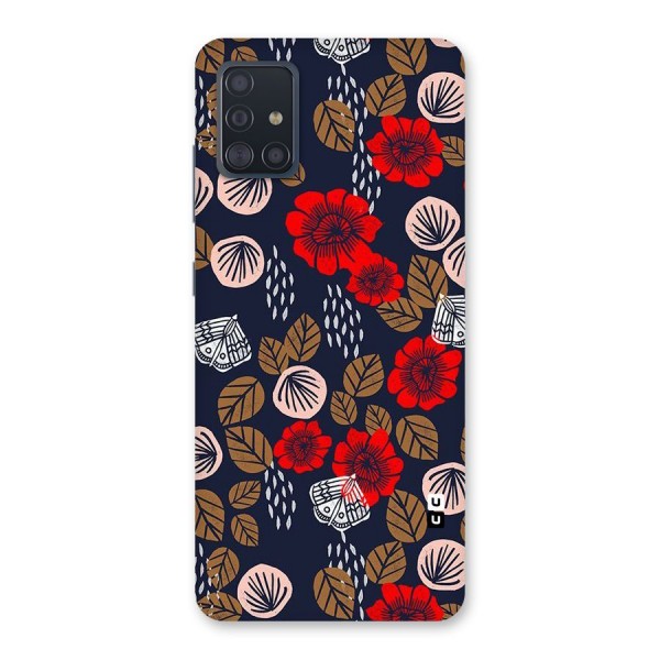 Orange Flora Back Case for Galaxy A51