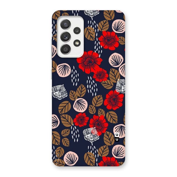 Orange Flora Back Case for Galaxy A52