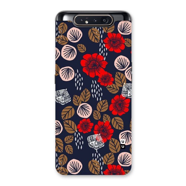 Orange Flora Back Case for Galaxy A80