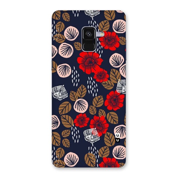 Orange Flora Back Case for Galaxy A8 Plus