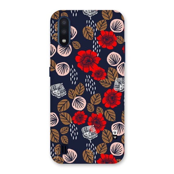 Orange Flora Back Case for Galaxy M01