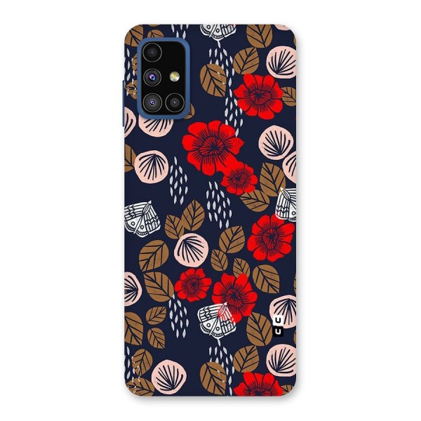 Orange Flora Back Case for Galaxy M51