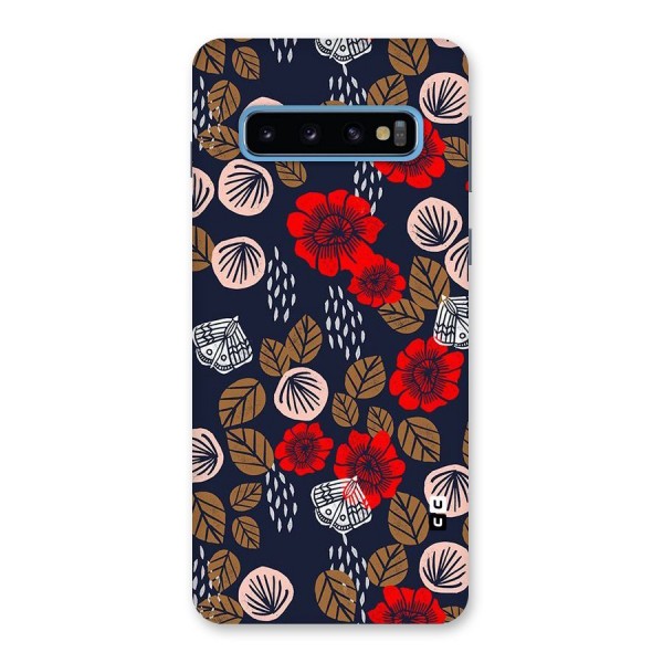 Orange Flora Back Case for Galaxy S10