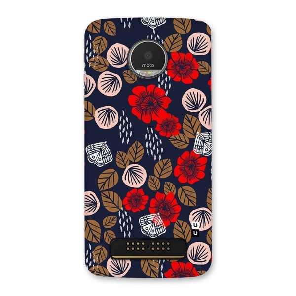 Orange Flora Back Case for Moto Z Play