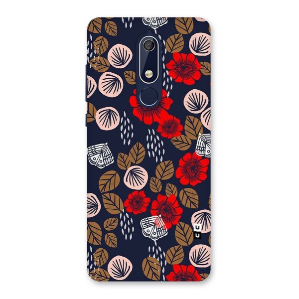 Orange Flora Back Case for Nokia 5.1